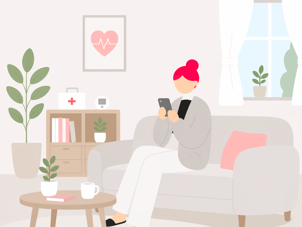 電話するのが面倒でそのまま来院をやめた患者のイラスト